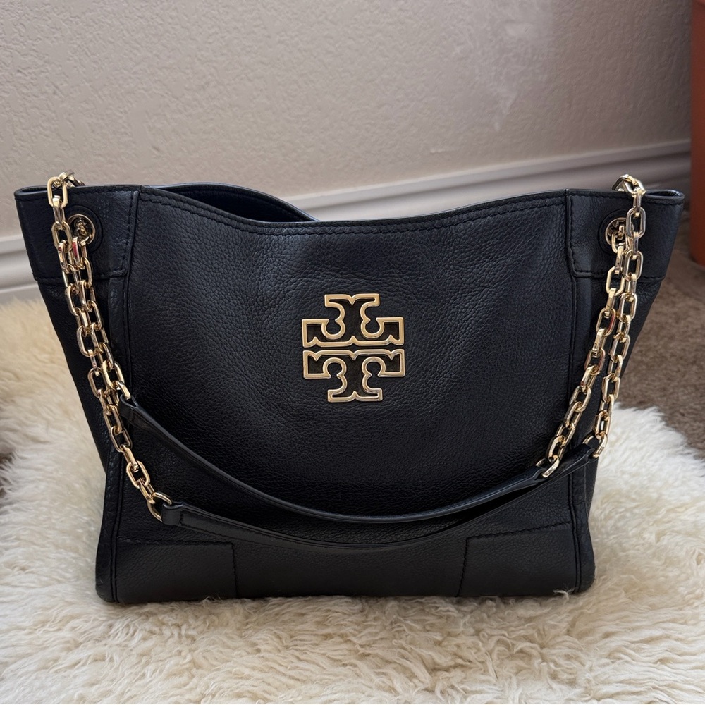 Tory Burch Britten Small Black Leather Bag